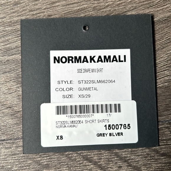 Norma Kamali Metallic Asymmetrical Ruched Mini Skirt - Picture 4 of 4